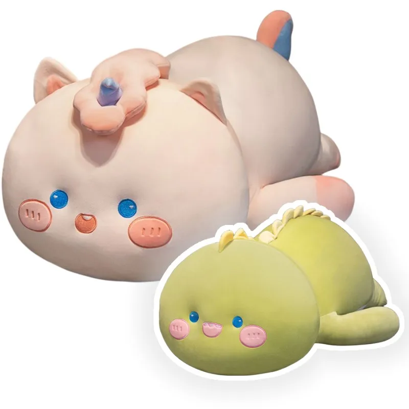 

1m Giant Lovely Fat Dinosaur Unicorn Husky Dog Plush Pillow Stuffed Soft Animal Cushion Baby Sleep Hug Doll Soft Christmas Gift