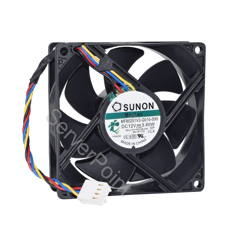 Новинка, внешняя стандартная фотография, вентилятор охлаждения 12 В постоянного тока, 3,60 А, Вт, 4 контакта, 80x80x25 мм, 48 куб ФТ/мин