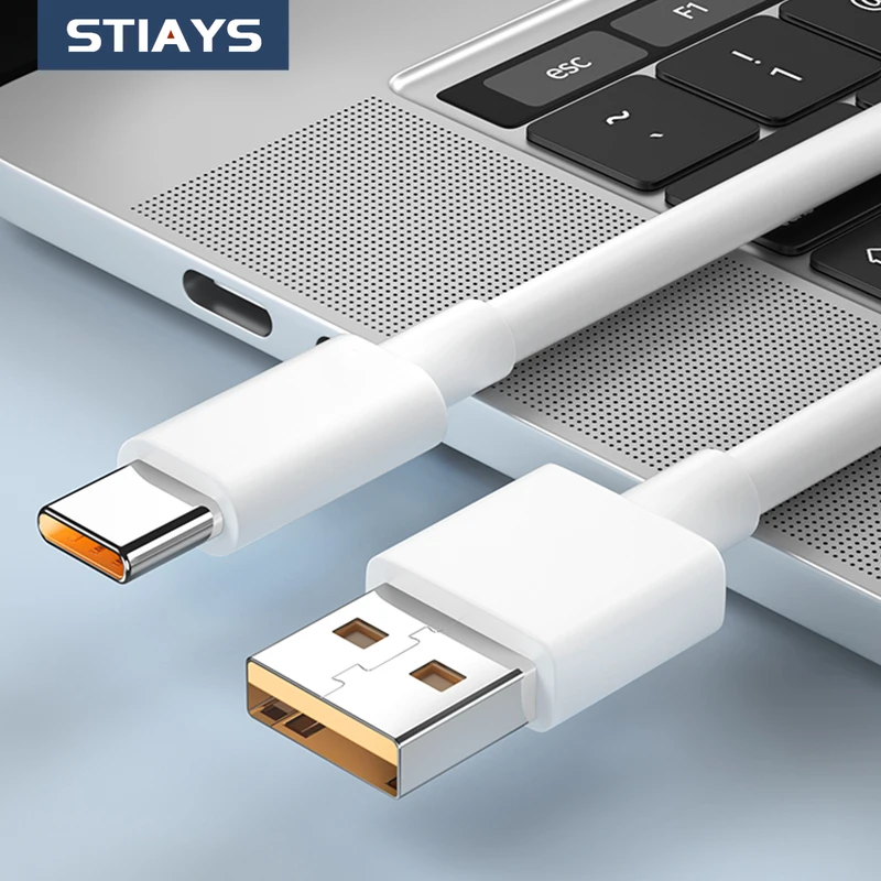 

STIAYS Type C Fast Charger Cable 6A 66W USB3.0 A to USB C Supercharge Data Cable for Huawei Mate 40 Pro USB Charging Wire