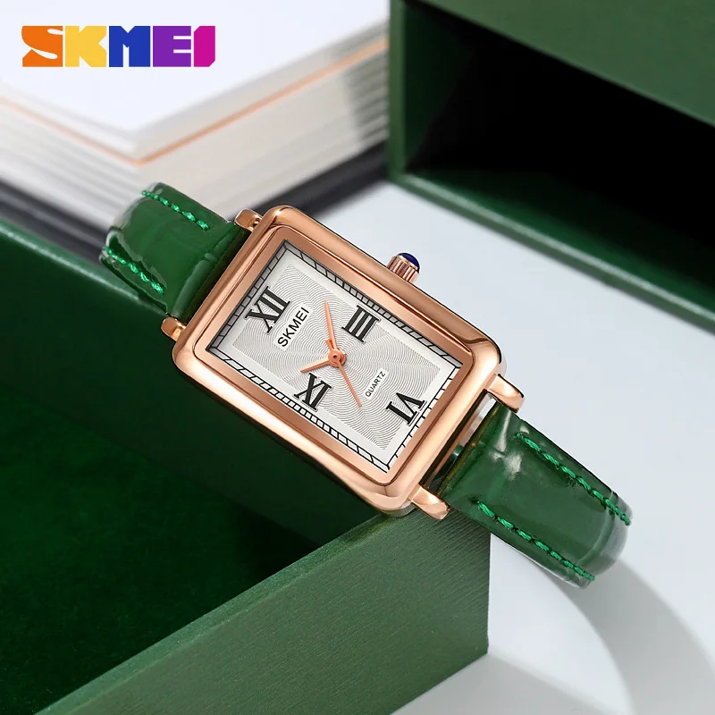 SkmeiЖенские прямоугольные ретро-часы водонепроницаемые женские кварцевые часы