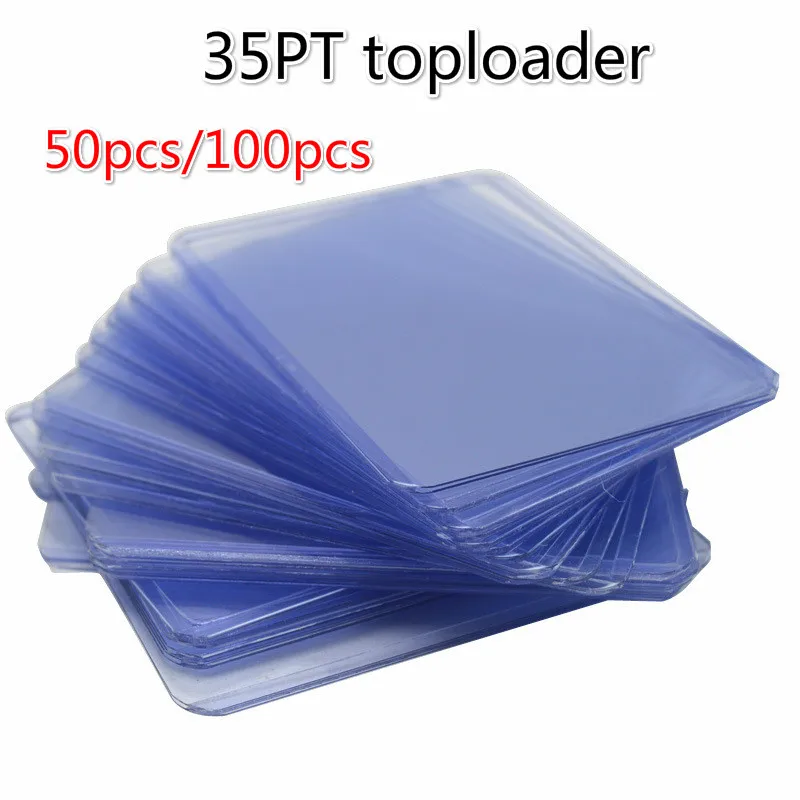 

35pt 50 Упаковка Top Loader 3X 4 настольные игровые карты Внешняя защита для игр жесткий пластиковый Toploader 35PT