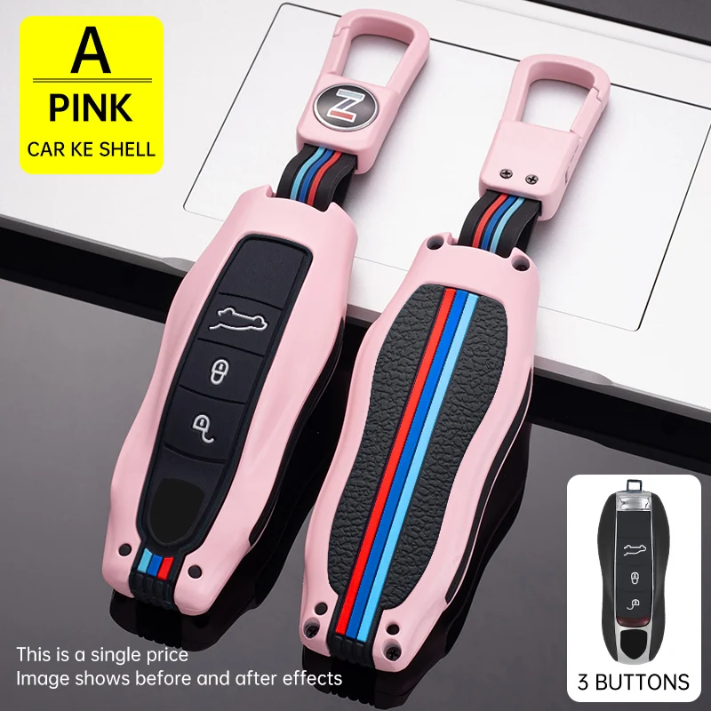 

New Zinc Alloy Car FOB Remote Key Case Shell Cover for Porsche Boxster Cayman 911 Panamera Cayenne Macan Car Key Accessories