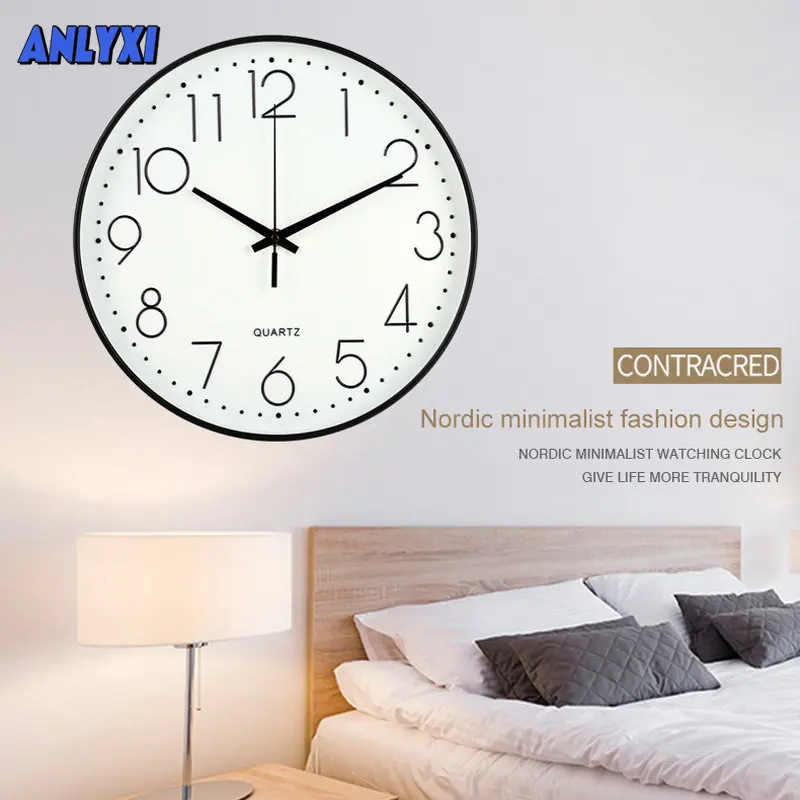 12 Inch 30CM Mute Wall Clock Creative Fashion Home Living Ro