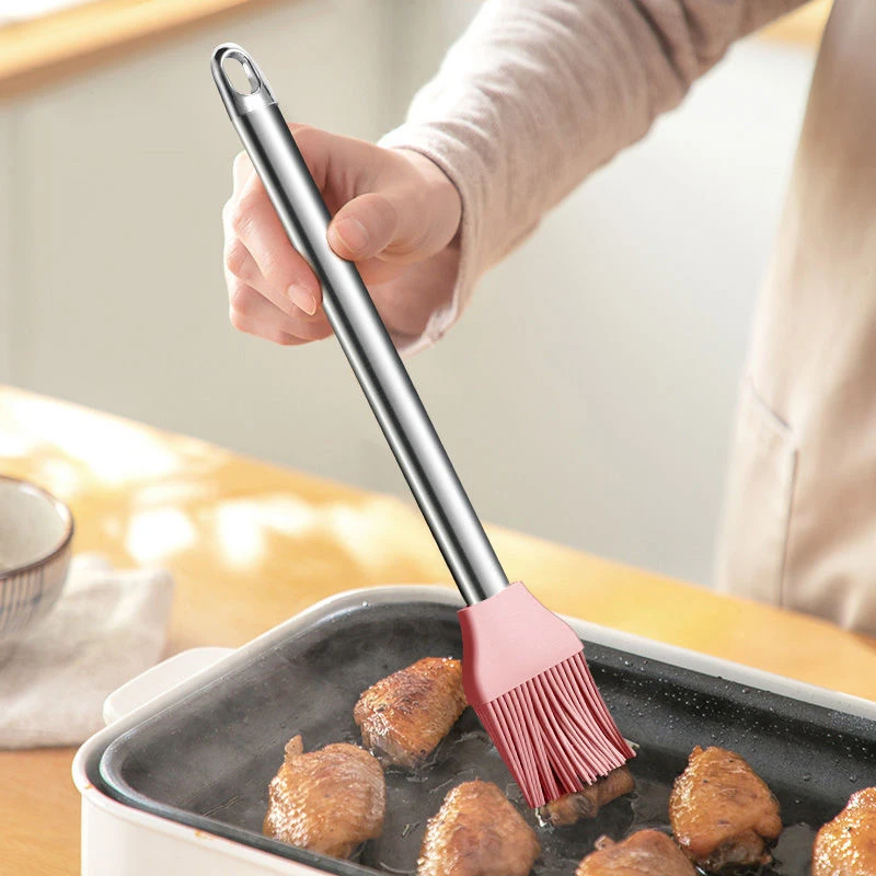 

1 шт. силиконовая кисточка для выпечки, барбекю, выпечки тортов, хлеба, бастирования, кухонные аксессуары, высокая температура 230 °