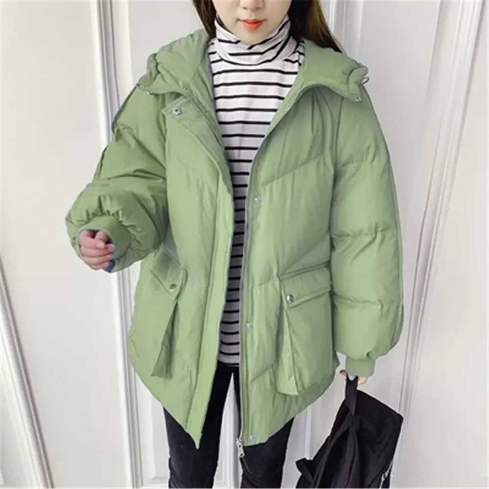 

2022NEW New Short Winter Jacket Women Warm Hooded Down Cotton Jacket Parkas Female Casual Loose Outwear Korean Cotton-padded Coa