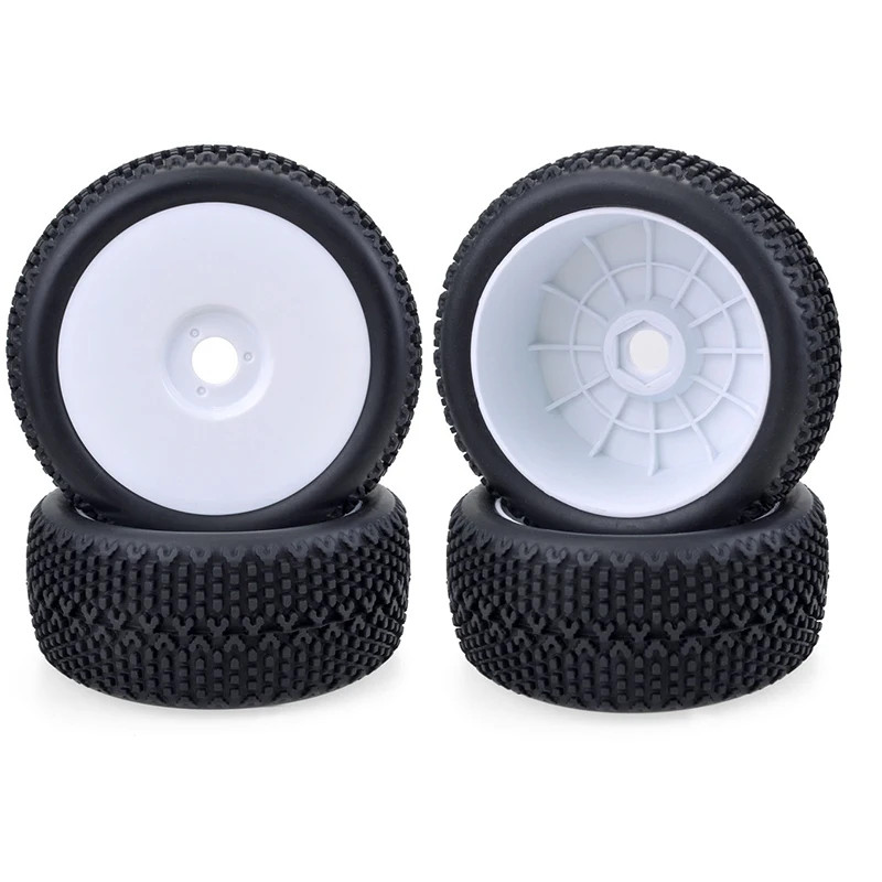 

4PCS 17Mm Hub Wheel Rim & Tires Tyre For 1/8 Off-Road RC Car Buggy Redcat Team Losi VRX HPI Kyosho HSP Carson Hobao