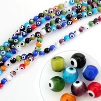 moda abalorios bolso 50pcs fashion 6mm round shape beads glass evil eye lampwork beads for bracelet jewelry making diy craft