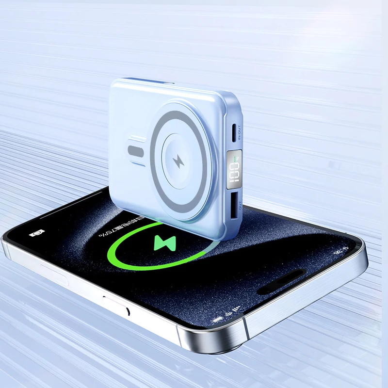 Магнитный беспроводной внешний аккумулятор 10000 мАч 22 5 Вт с супер быстрой