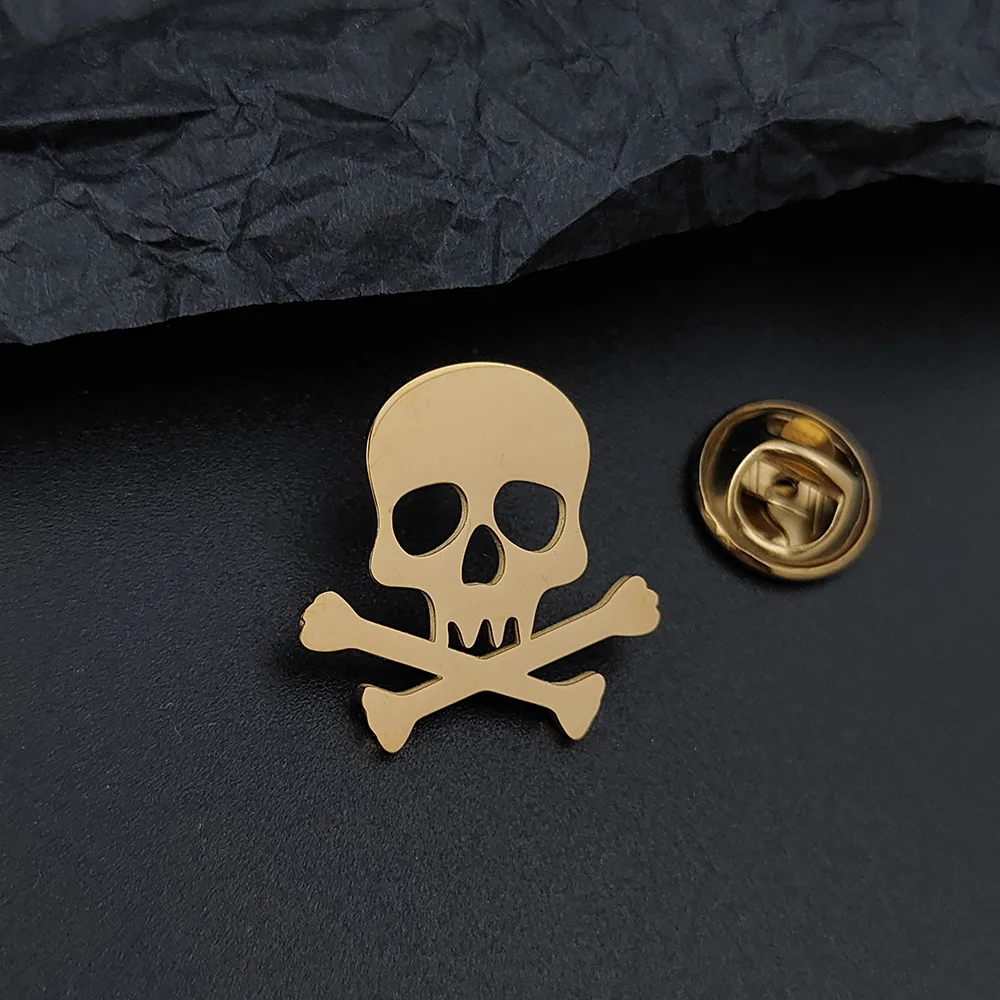 Мужская брошь в виде черепа на лацкан пиджака