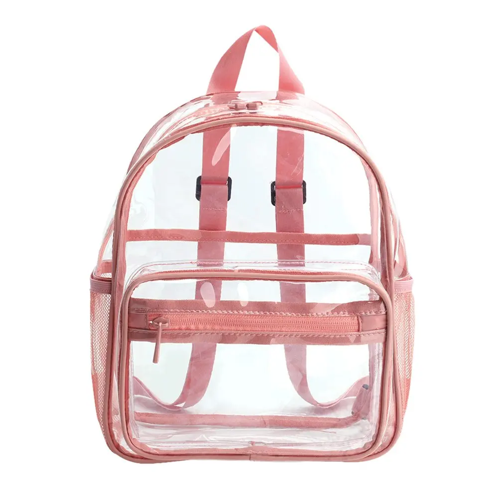 Clear Backpack, Heavy Duty PVC Transparent Backpack, See Through Backpack with Reinforced Strap, Clear Backpack Stadium Approved