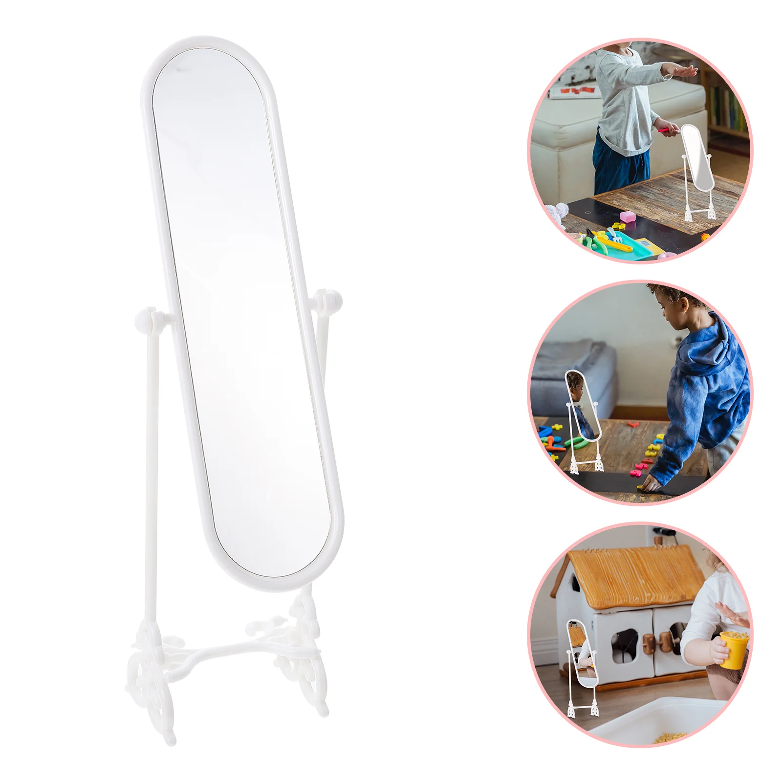 

2 Sets Mini Dressing Mirror Miniture House Furniture Mini Furniture Supplies Miniature Furnitures Plastic Small House Decor Baby