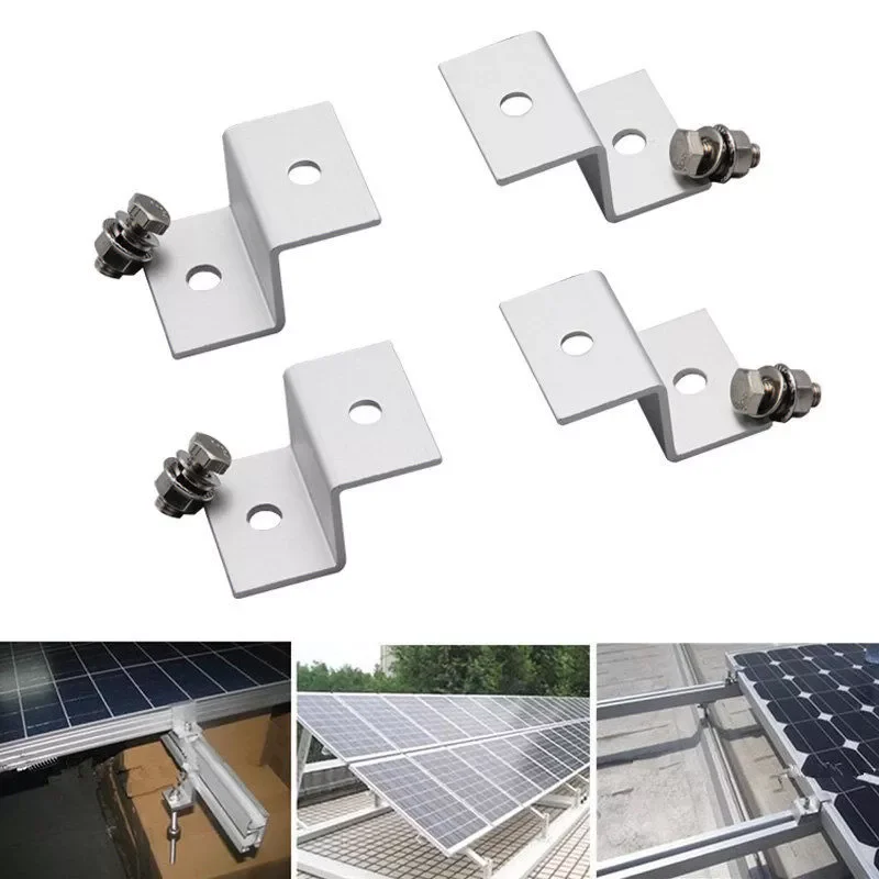 

5 Sets Solar Panel Mounting Stand Z Type Solar Ssytem Installation Brackets Aluminum W/ Stainless Bolt