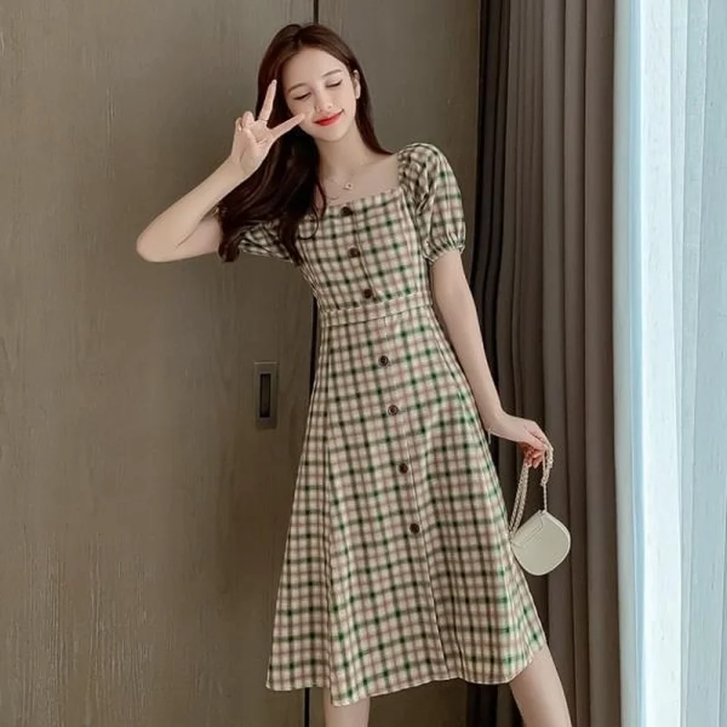 Dresses for Chic and Elegant Ladies Vintage New Korean Midi Cotton Fashion Woman Evening Dress 2023 Cheap Clothing Integrated
