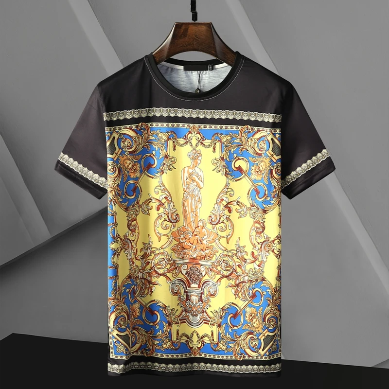 

NEW Retro Design T Shirts Man Tops Plant T Shirt Mens Clothing Palace Fashion Short Sleeve Tshirts Floral Printed Women Tees F55