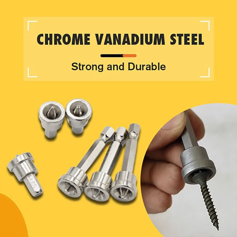 

5pcs/Set Magnetic Positioning Screwdriver Bits Head Woodworking Screw Hex Shank Positioning Bit batch Head for Gypsum Board