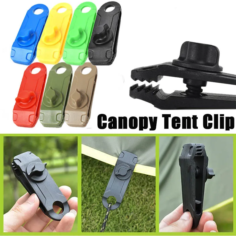 

7 Colors Multi-functional Portable Tent Camping Canopy Tie Tarpaulin With Thumb Screw Awning Clamps Rope Camping Tarp Clips