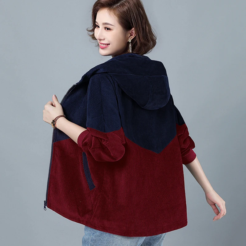 Женское короткое пальто новинка 2024 весенне-осенняя вельветовая ветровка женская