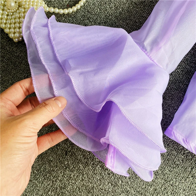 Женская Солнцезащитная рубашка с длинным рукавом оборками