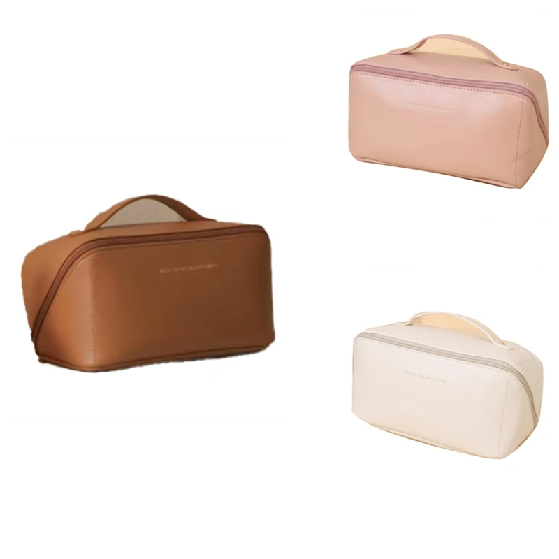 

1Piece Large Capacity Travel Cosmetic Bag Multifunction Travel Cosmetic Bag Make Up Case Tool Brown