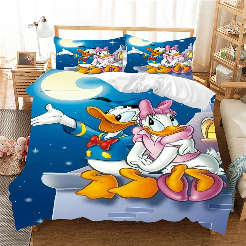 

Cartoon Donald Duck Daisy Bedding Set Bed Set Children Girl Duvet Cover Comforter Bedding Sets Queen King Size Cover Bed
