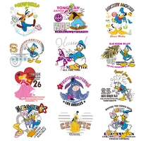 cartoon anime donald duck stickers heat transfer for clothing printed disney princess mickey mouse thermoadhesive patches