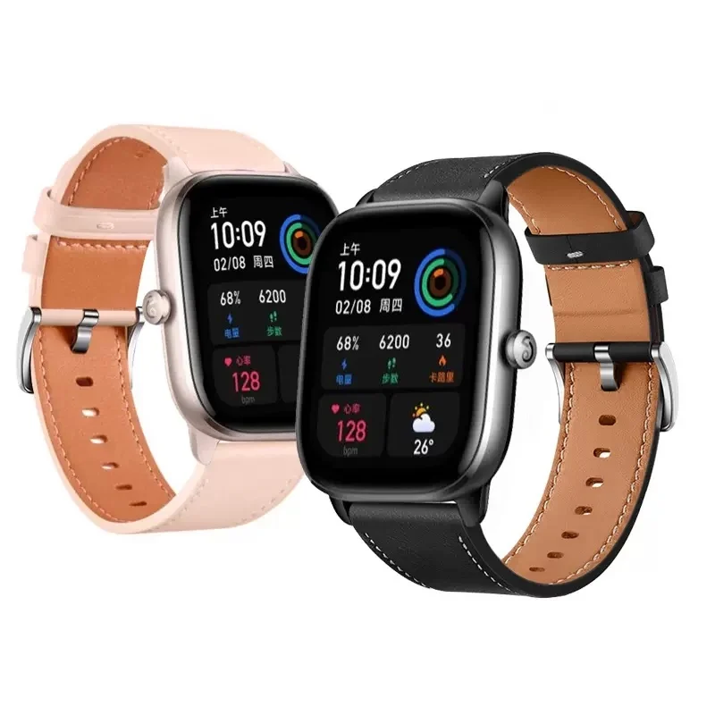 

Ремешок кожаный для Amazfit GTS 4/3/2 GTR 42 мм, спортивный Браслет Для Xiaomi Huami Amazfit GTR 47 мм 4 gtr 3 Correa