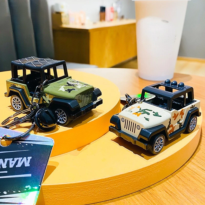 

Creative Cartoon Camouflage Jeep Pullback Car Car Keychains Bag Pendant Keychain for Men and Women Gifts Llaveros Para Mujer