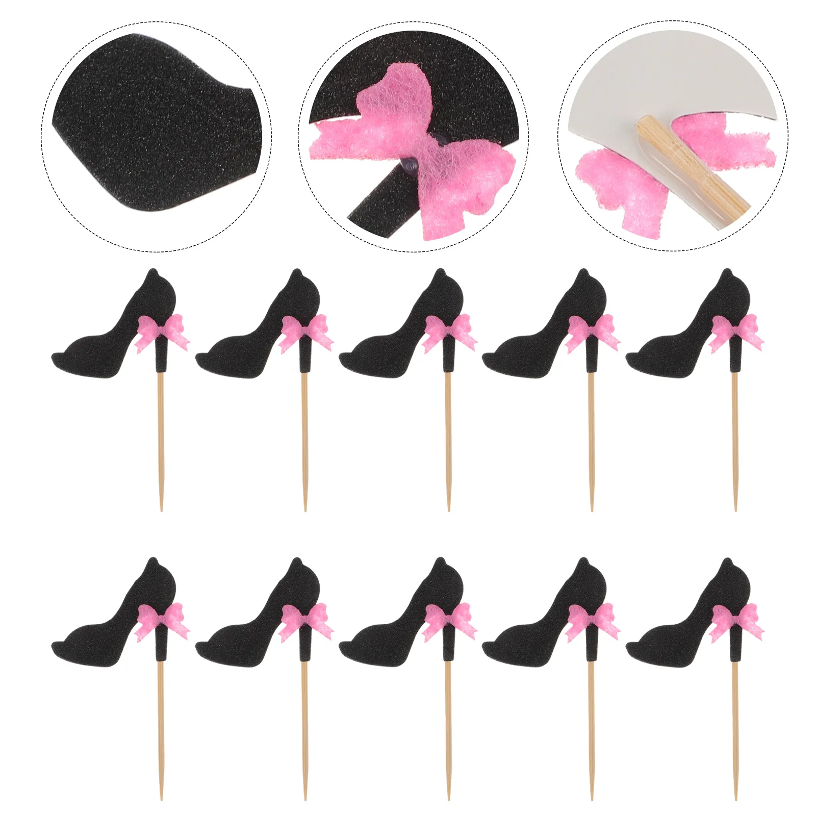 

12pcs High Heels Cupcakes Toppers Creative Desserts Inserts for Shop Home
