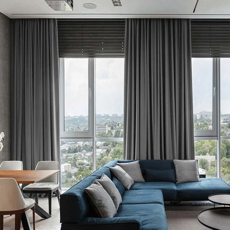 

Simple American Solid Color Curtains, Nylon High-precision Blackout Curtains, Hotel and B&B Engineering Curtain Fabrics Gyc