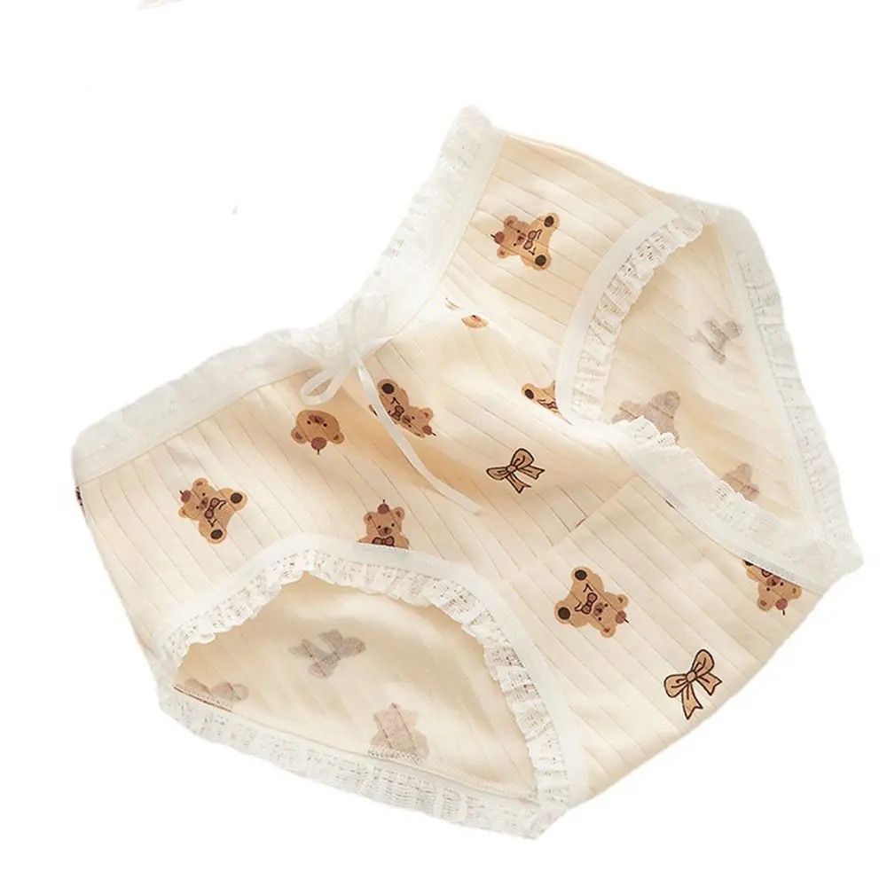 Удобные простые трусики с бантом для фитнеса и девочек студенческие рисунком