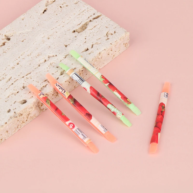 

5Pcs Creative Dollhouse Miniature Strawberry Popsicle Model Kitchen Food Accessories For Doll House Decor Kids Pretend Play Toys
