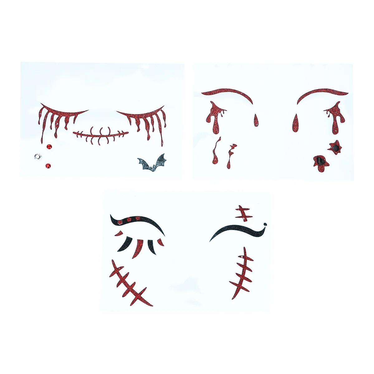 

3 Pcs Body Stickers Halloween Stickers Face Eye Masquerade Scar Transfer Paper