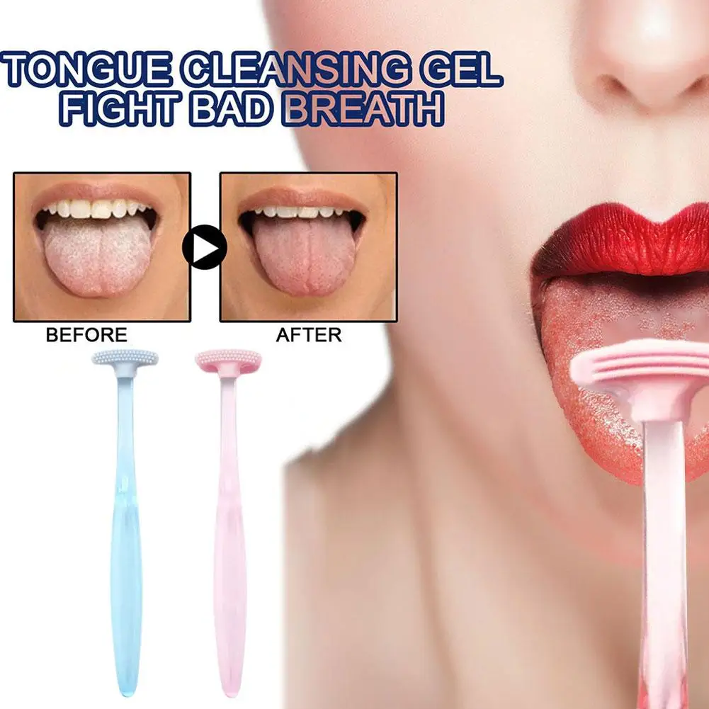 Tongue Scraper Fresh Mouth Breath Tongue Coated Cleaner Side Tool Oral Double Care Personal Brush Cleaning Hygiene R8B6