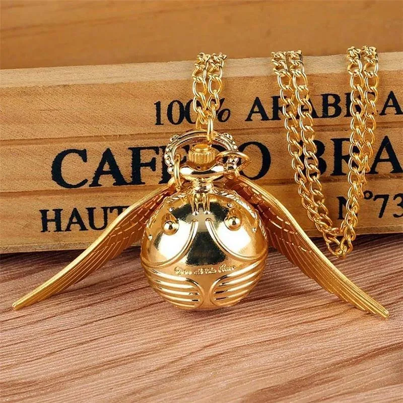 Vintage Punk Creative Pocket Watch, Exquisite And Cute Spherical Wing Pendant, Surprising Style. Necklace Clock Gift Selection