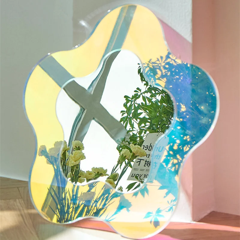 

Креативное большое зеркало для макияжа с цветами, скандинавский красочный комод, зеркало для спальни, гостиной, ванной комнаты, INS декор, нас...