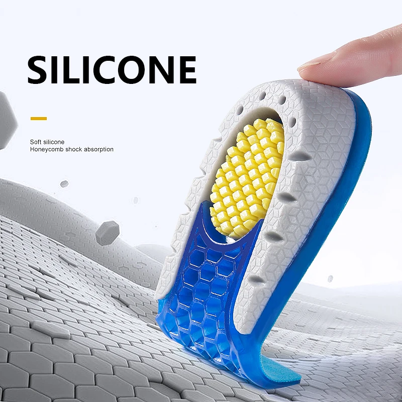 NOIPACE Silicone Gel Heel Cups Height Increase Insoles Elevator Shoes Pads Women Men Growing Insole Half Non-Slip Sole For Foot