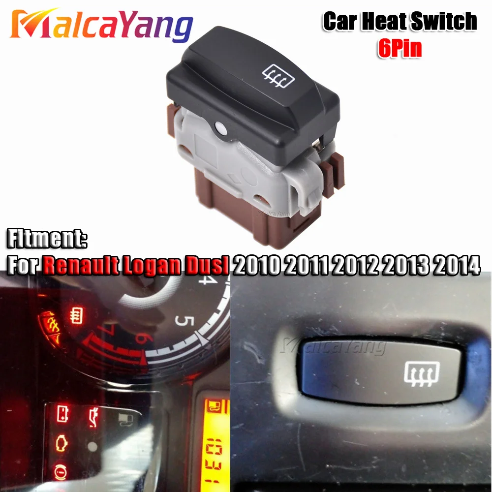 

6-контактная Кнопка теплового выключателя для Renault Logan 2011-2014 для Renault DusI 2011-14 253507278R 25350-7278R автомобильные аксессуары