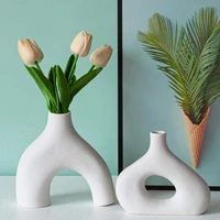 ceramics vase donut flower vase home decor modern room decoration plant pot decoration ornaments for home modern centerpiece