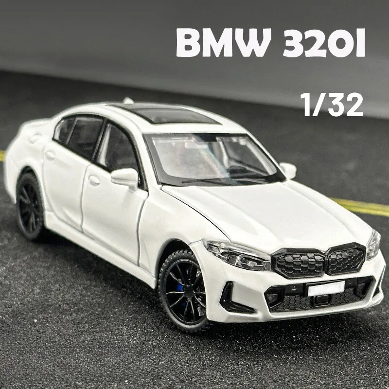 Фото Моделирование 1:32 BMW 320I модель автомобиля из сплава, звук, свет, литой под давлением игрушечный автомобиль, игрушечный автомобиль, подарок на день рождения, миниатюрный домашний декор №3