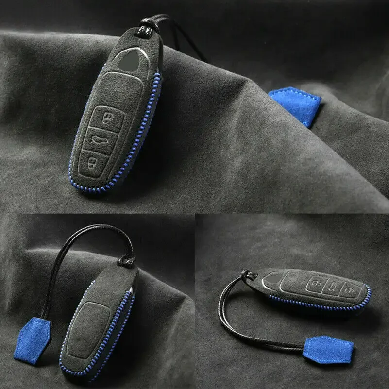 Замшевый Кожаный Автомобильный смарт-брелок с дистанционным управлением