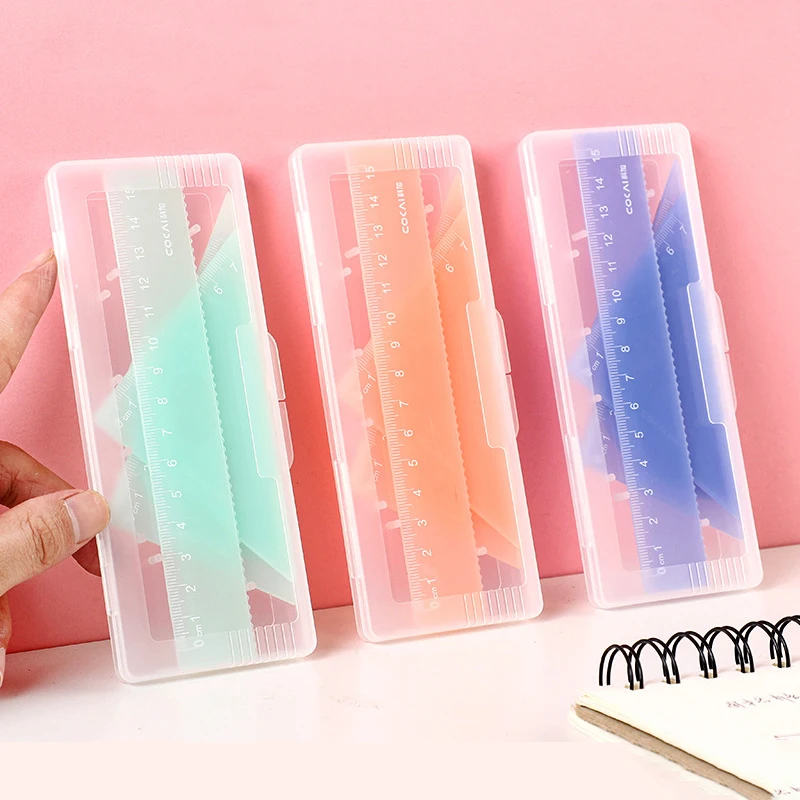 

4pcs/box Kawaii Straight Ruler Triangle Ruler Protractor DIY Drawing Measuring Tool Korean Stationery for School Office Supplies