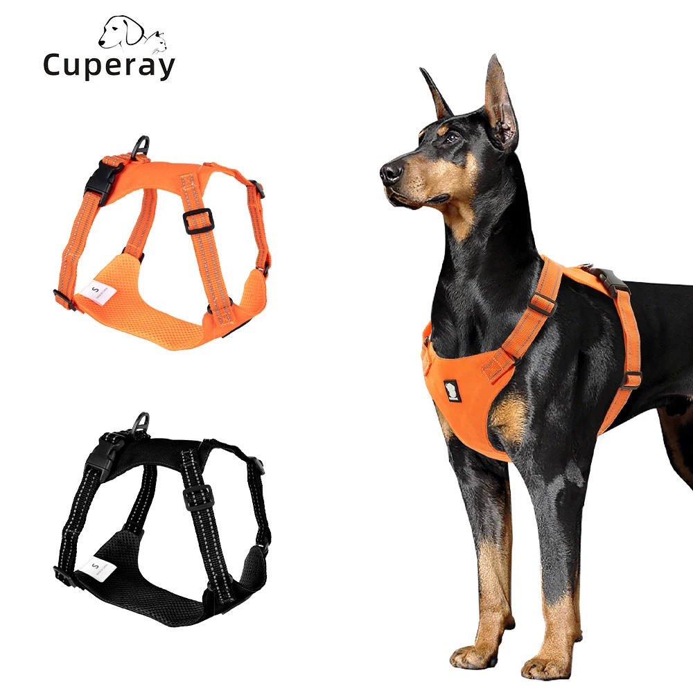 

Шлейка для больших собак, шлейка для прогулок с зажимом спереди со светоотражающей регулируемой мягкой подкладкой, жилет из ткани Оксфорд д...