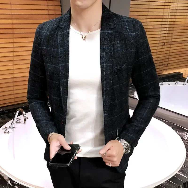 Мужской Блейзер модная весенне-летняя одежда мужской костюм куртка повседневный