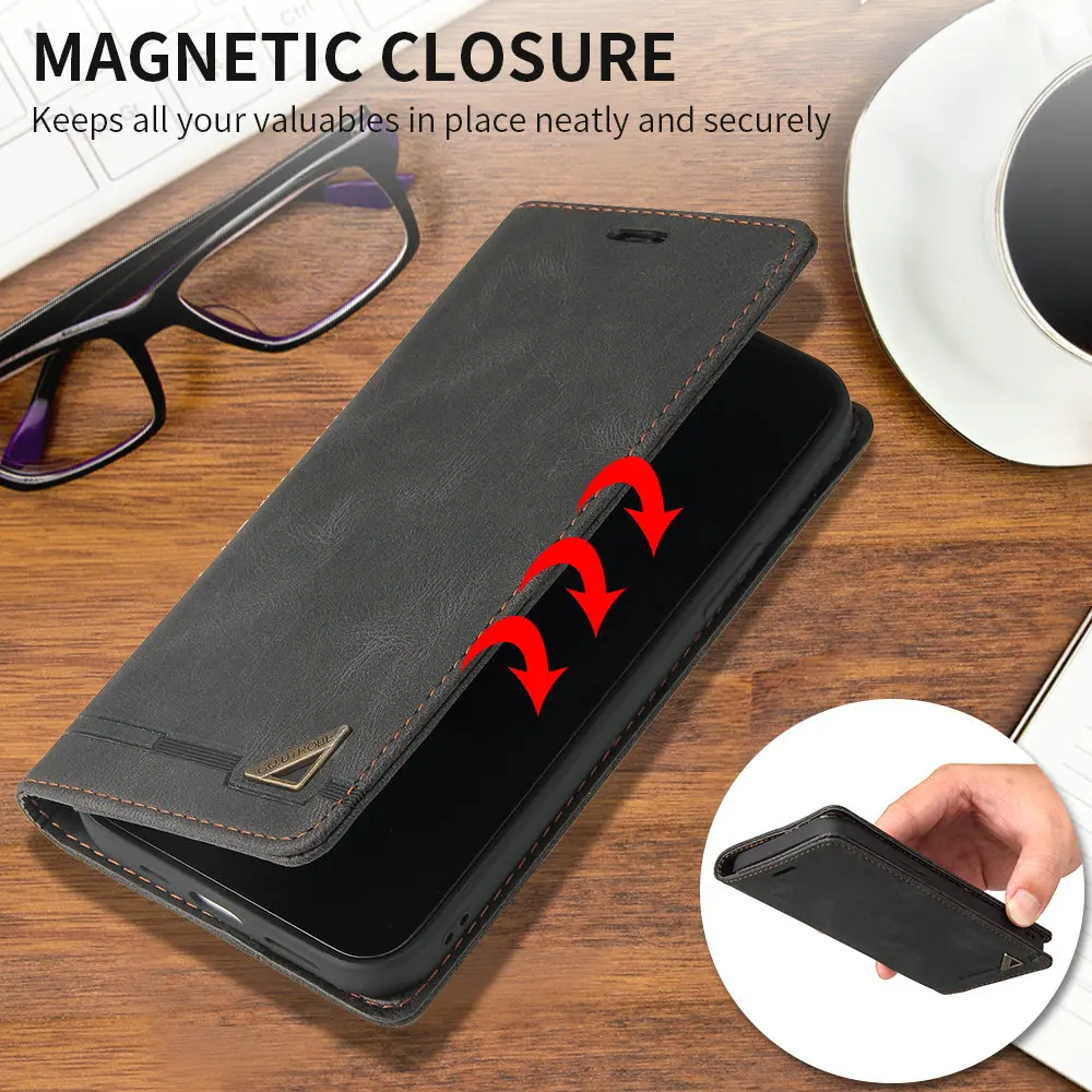 Poco C55 X4 GT X3 NFC X5 5G Flip Case RFID Leather Texture Book Shell for Xiaomi Poco X5 Pro Case Mi C40 F4 3 X 5 M 4 3X M5s F3
