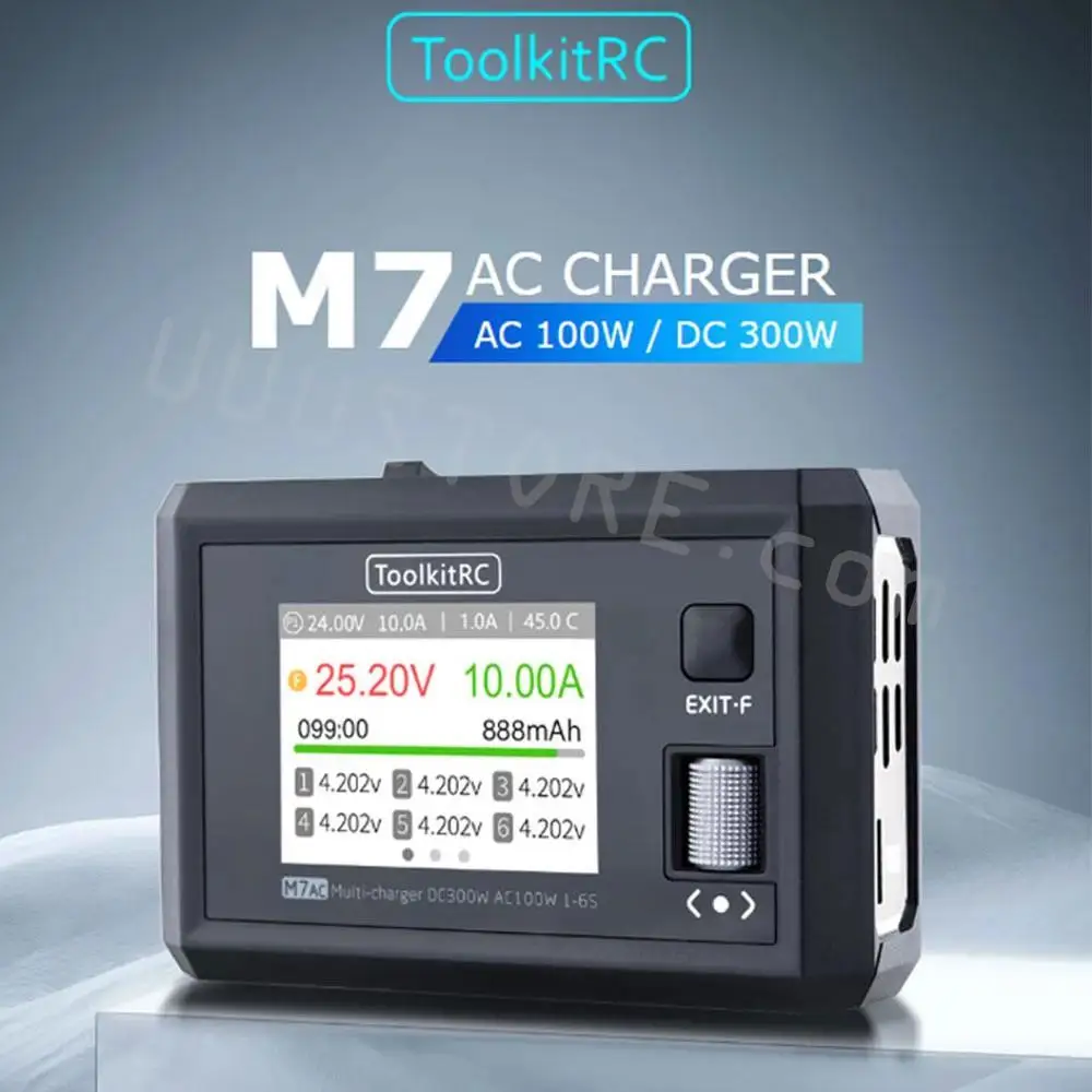 NEW ToolkitRC M7AC 100W AC / 300W DC Input XT60 XT30 Output 2-6S Lithium Battery Balance Charger for RC Model Aircraft Drone