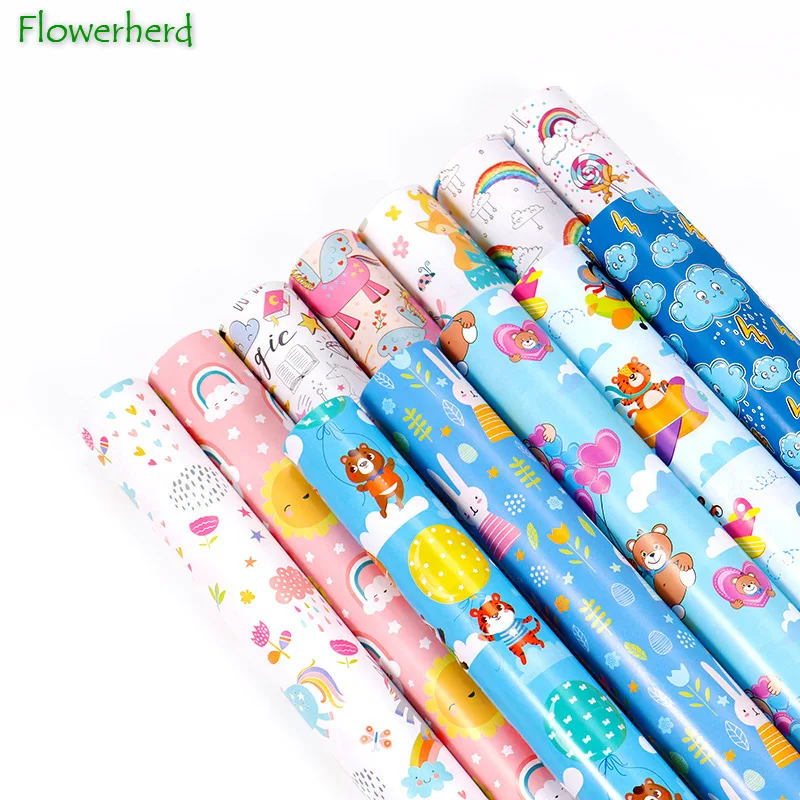 

10pcs/lot Cute Animals Craft Paper New Gift Wrapping Paper Cartoon Birthday Thickened Gift Paper Small Fresh Wrapping Paper