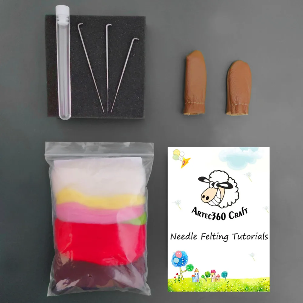 4 Type Mini Dog Needle Felting Kits 4x8cm (1.6"x3.2"), Needles, Finger Guards, Foam Mat, DIY Felting Craft Gift for Beginner images - 6