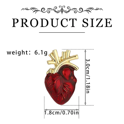 Hanresher красная сердцевидная булавка