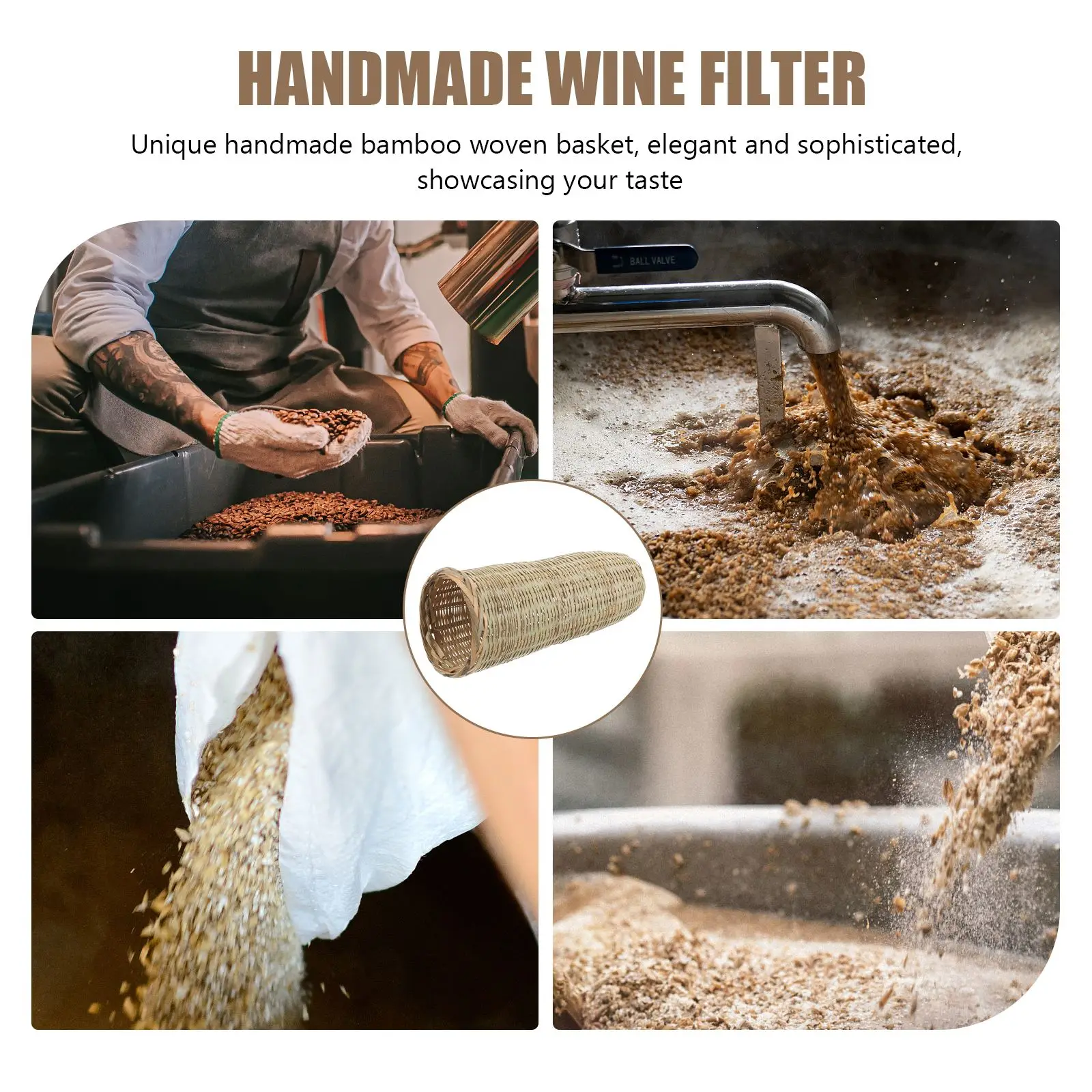 Бамбуковая плетеная корзина ручной работы для фильтра вина сливной фильтр