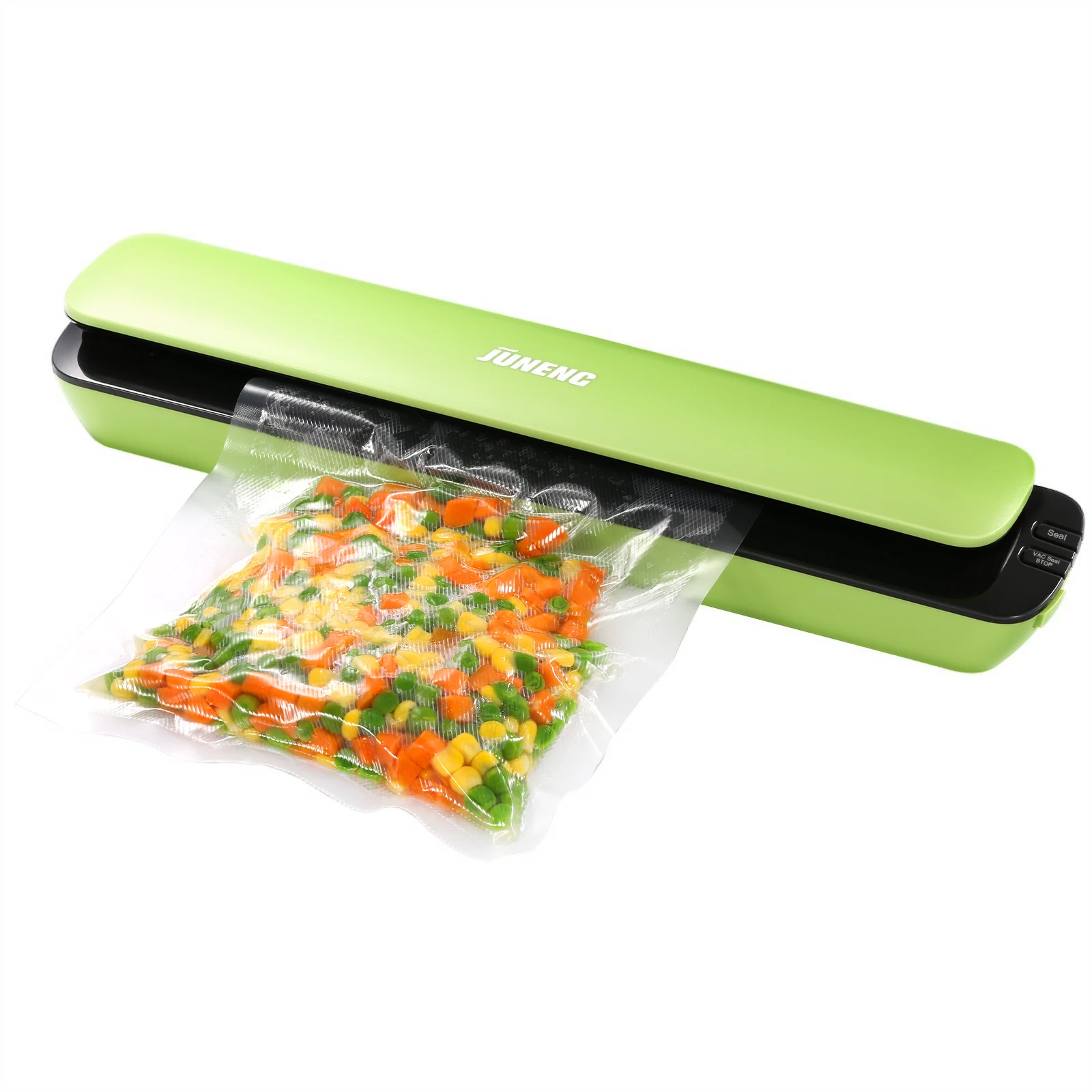 JuNeng Vacuum Sealer Machine Portable Vacuum Packing Machine Home Kitchen Food Sealers Green and Red 220V